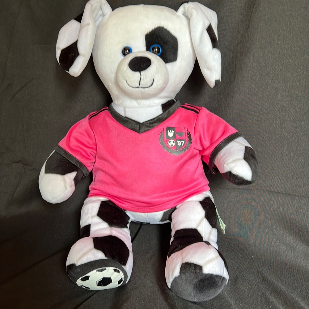2016 Build-a-Bear Soccer Dog with Pink Jersey